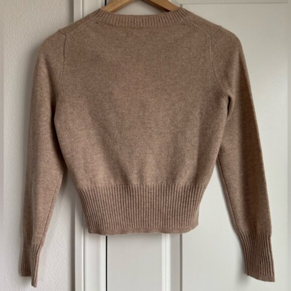 NWT J.Crew Cashmere Shrunken Crewneck Sweater in Heather Stone, Size XXS - Picture 6 of 8